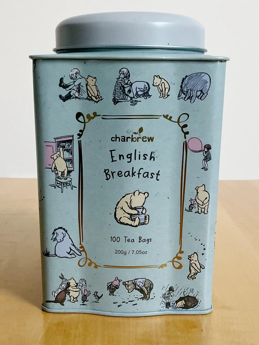 Winnie the Pooh Charbrew English Breakfast Tea Tin Canister Empty 100 Tea Bag